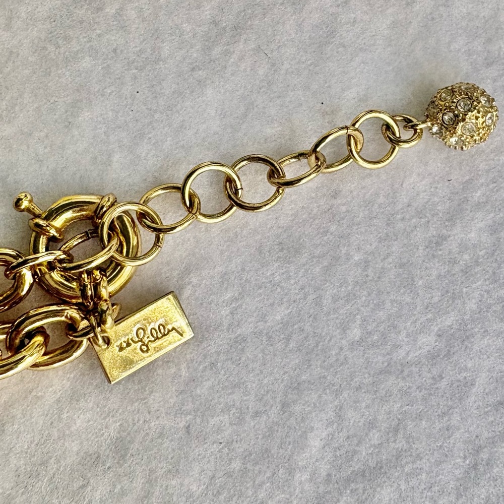 Lilly Pulitzer Seahorse Coastal Adjustable Gold -Tone Turquoise Tassel Necklace - Picture 8 of 8